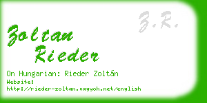 zoltan rieder business card